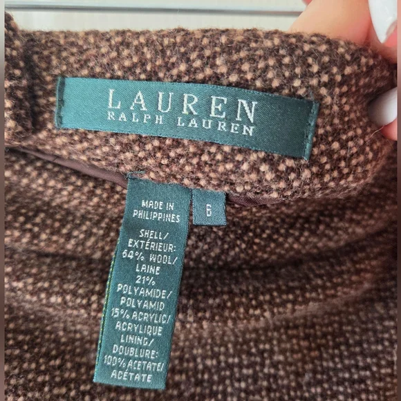 Lauren Ralph Lauren Vintage Tweed Midi Skirt Suit Jacket 10, Skirt 6